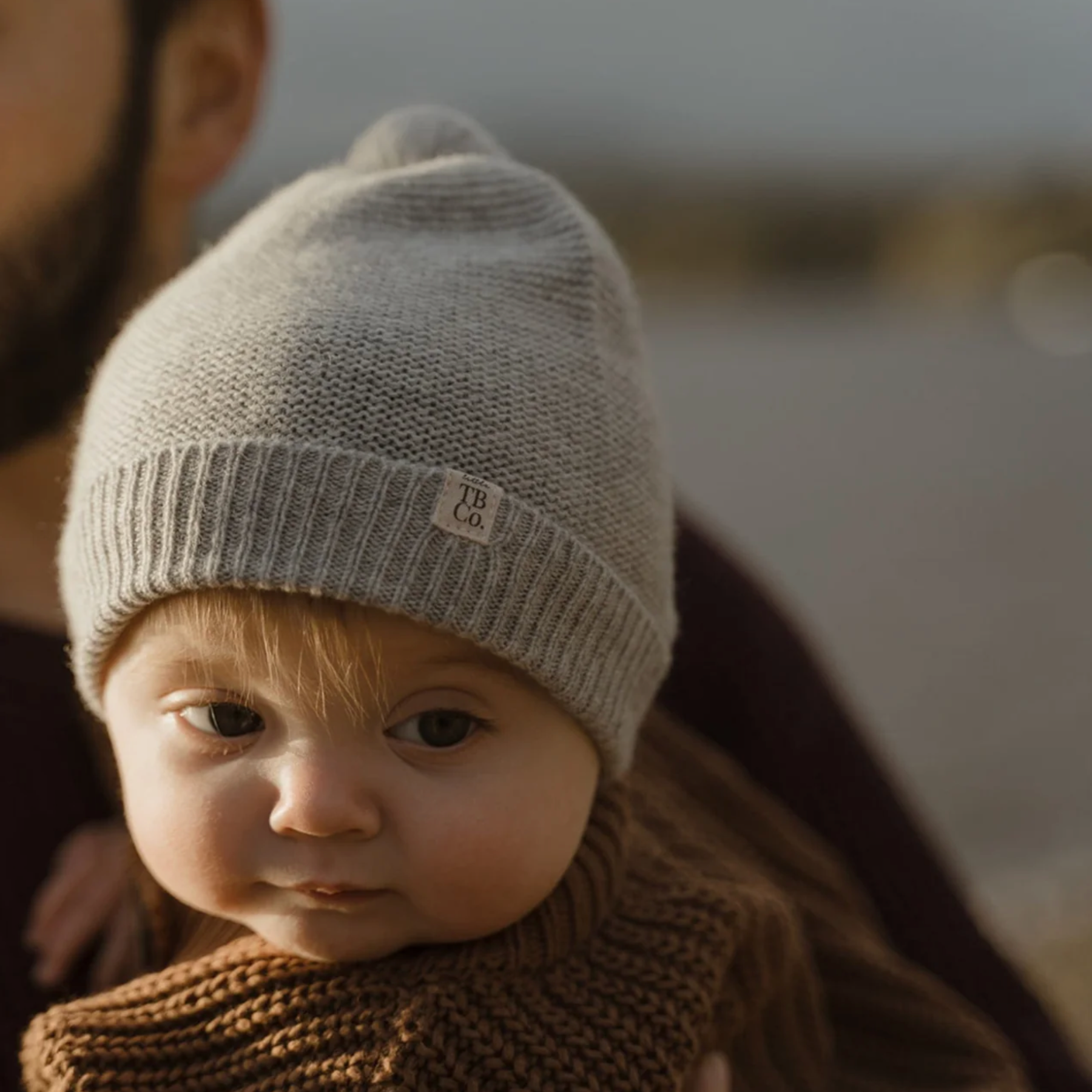 Grey baby beanie sales